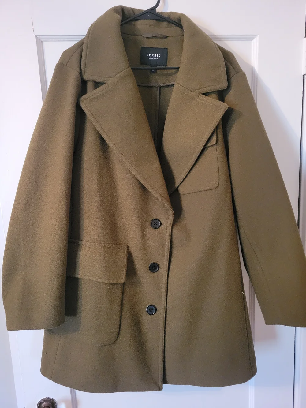 torrid Olive Green Notch Lapel Peacoat